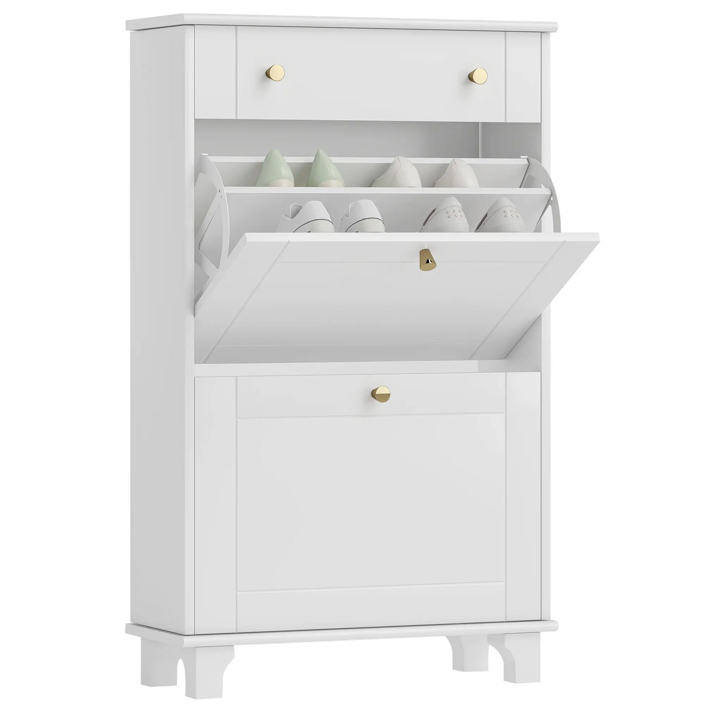 ZAPATERO ESTRECHO LUMINA BLANC CON CAJÓN Y 2 PUERTAS ABATIBLES image 4