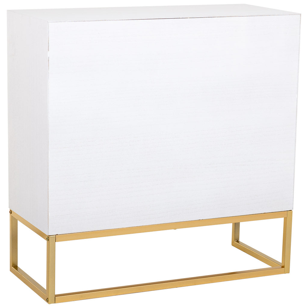 APARADOR MARTA DE MADERA Y METAL BLANCO 1 PUERTA + 3 CAJONES image 7