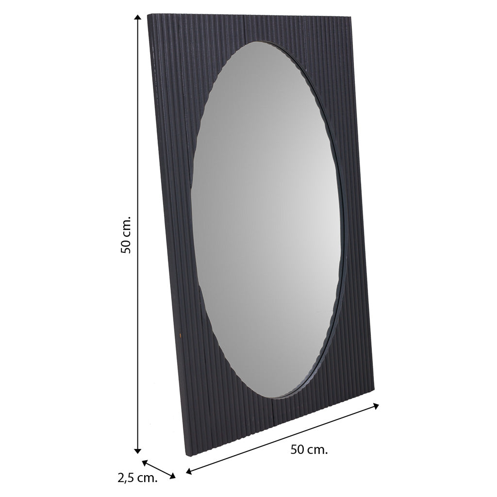 🪩 Espejo de Pared Colección NIA – Marco Gris Antracita Estilo Art Decó