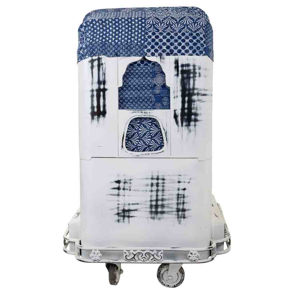 SILLÓN TUK TUK DE METAL BLANCO TAPIZADO image 9