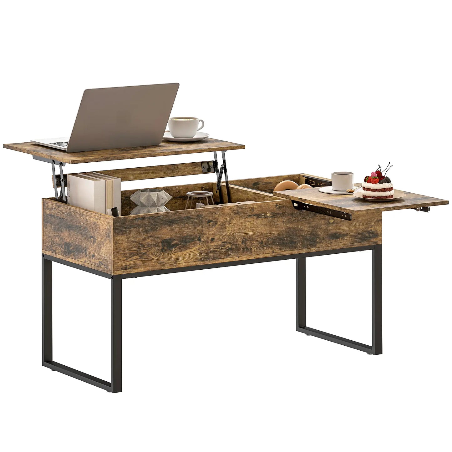 Mesa de Centro Elevable “DUAL LIFT & SLIDE RÚSTICA” image 10