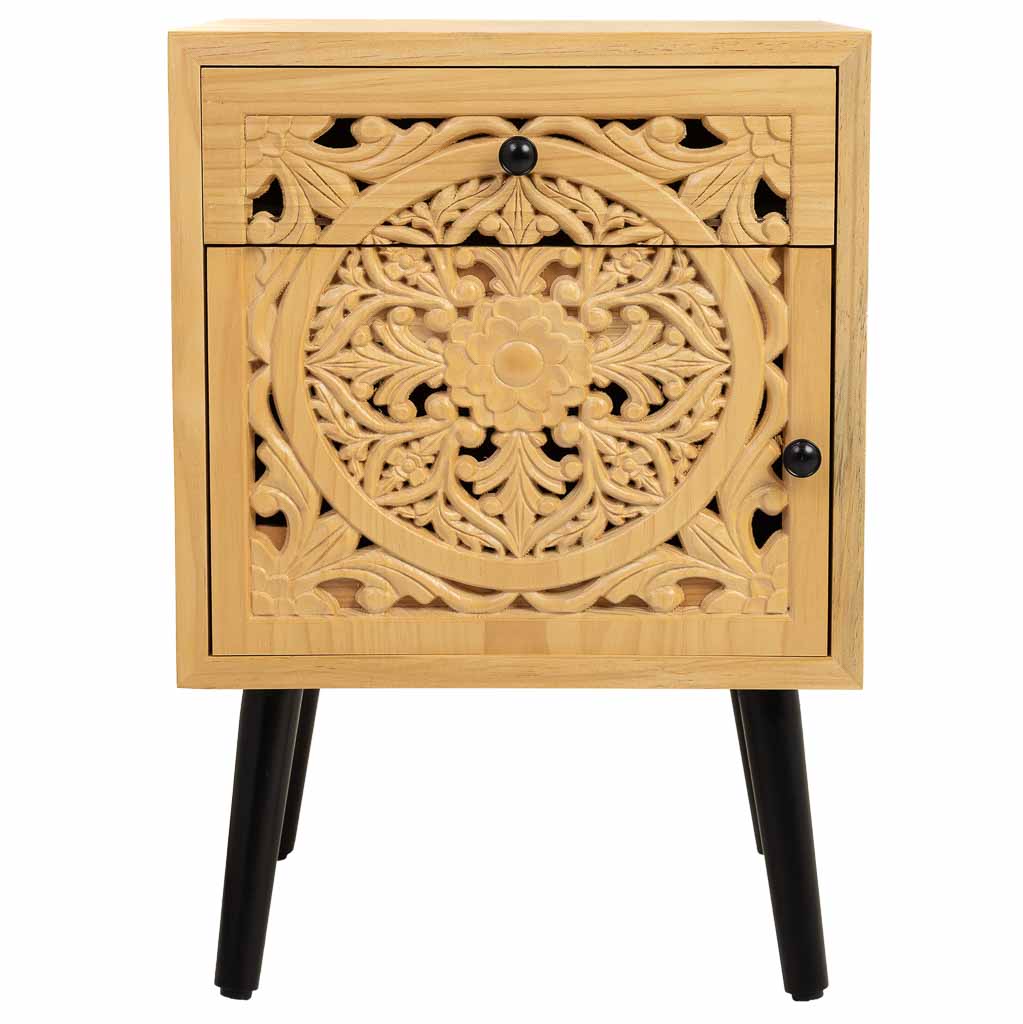 MESITA DE MADERA MARRÓN CON 1 CAJÓN Y 1 PUERTA image 8