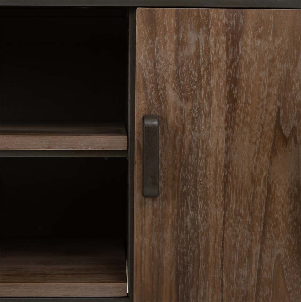 📺 MUEBLE BAJO DUNA 150 – MADERA + METAL NEGRO · 150 CM · ESTILO INDUSTRIAL