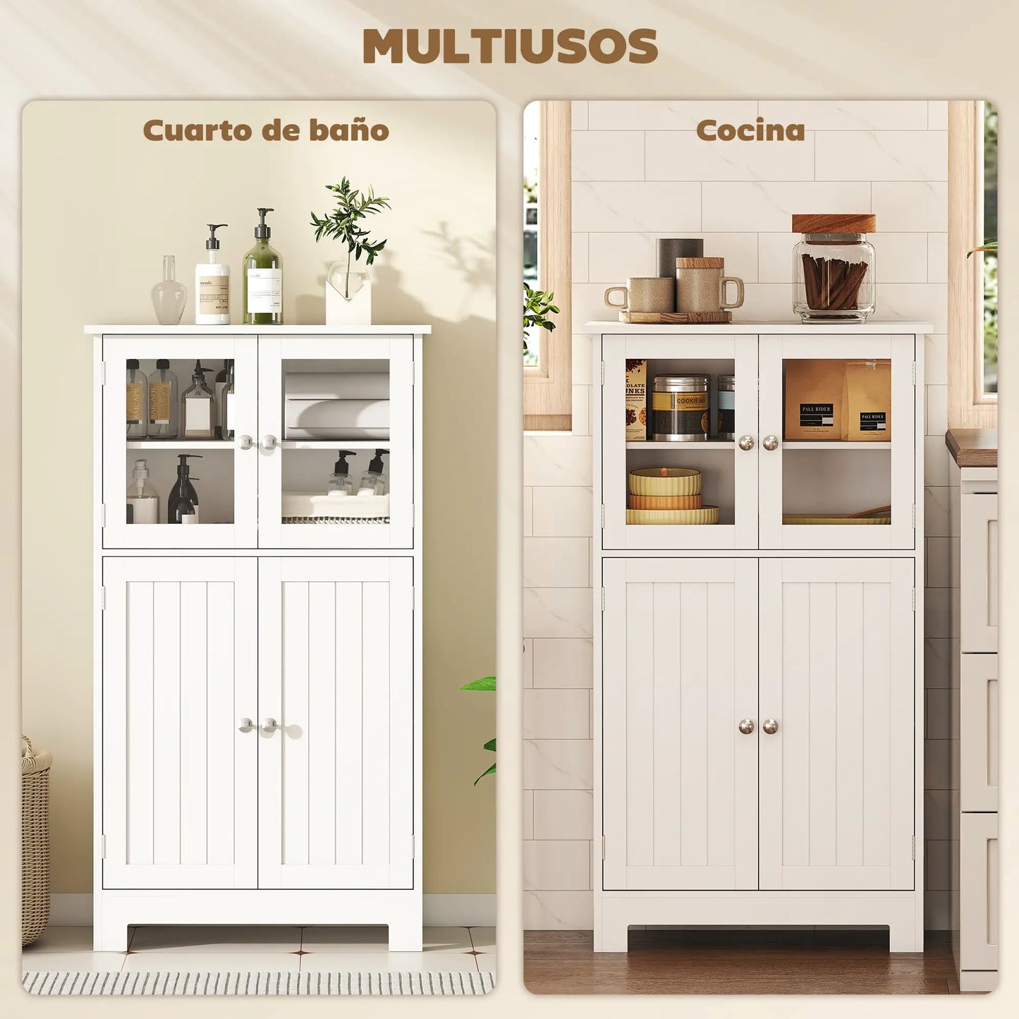 ARMARIO AUXILIAR DE BAÑO LUMEN GLASS 60 BLANCO image 9