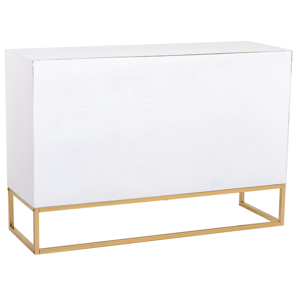 APARADOR MARTA DE MADERA Y METAL BLANCO 3 CAJONES + 2 PUERTAS image 7