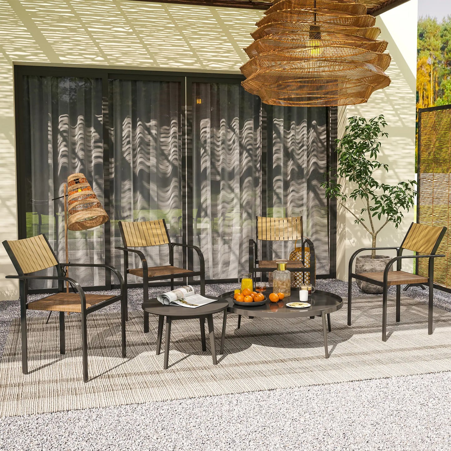 SILLAS DE JARDÍN APILABLES TEKNOAIR MARRÓN · PACK 4 UNIDADES image 9