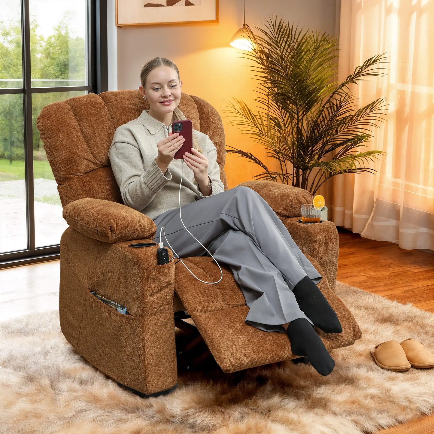 SILLÓN RELAX RECLINABLE ELÉCTRICO LUMERA CONFORT · MOTOR SILENCIOSO ·USB image 9