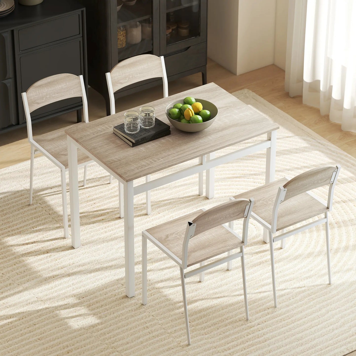 JUEGO DE MESA Y 4 SILLAS DE COMEDOR ESTILO MODERNO BLANCO – MODELO NORDIC image 9