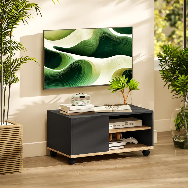 MUEBLE TV CON RUEDAS NEGRO image 8