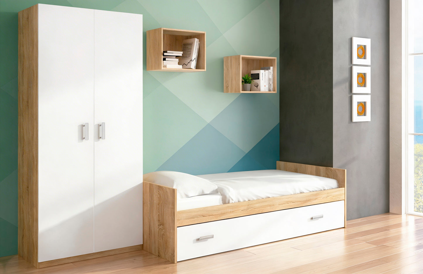 🛏️ DORMITORIO JUVENIL CHAMPION AMBIENTE 02 – COMPLETO, FUNCIONAL Y MODERNO