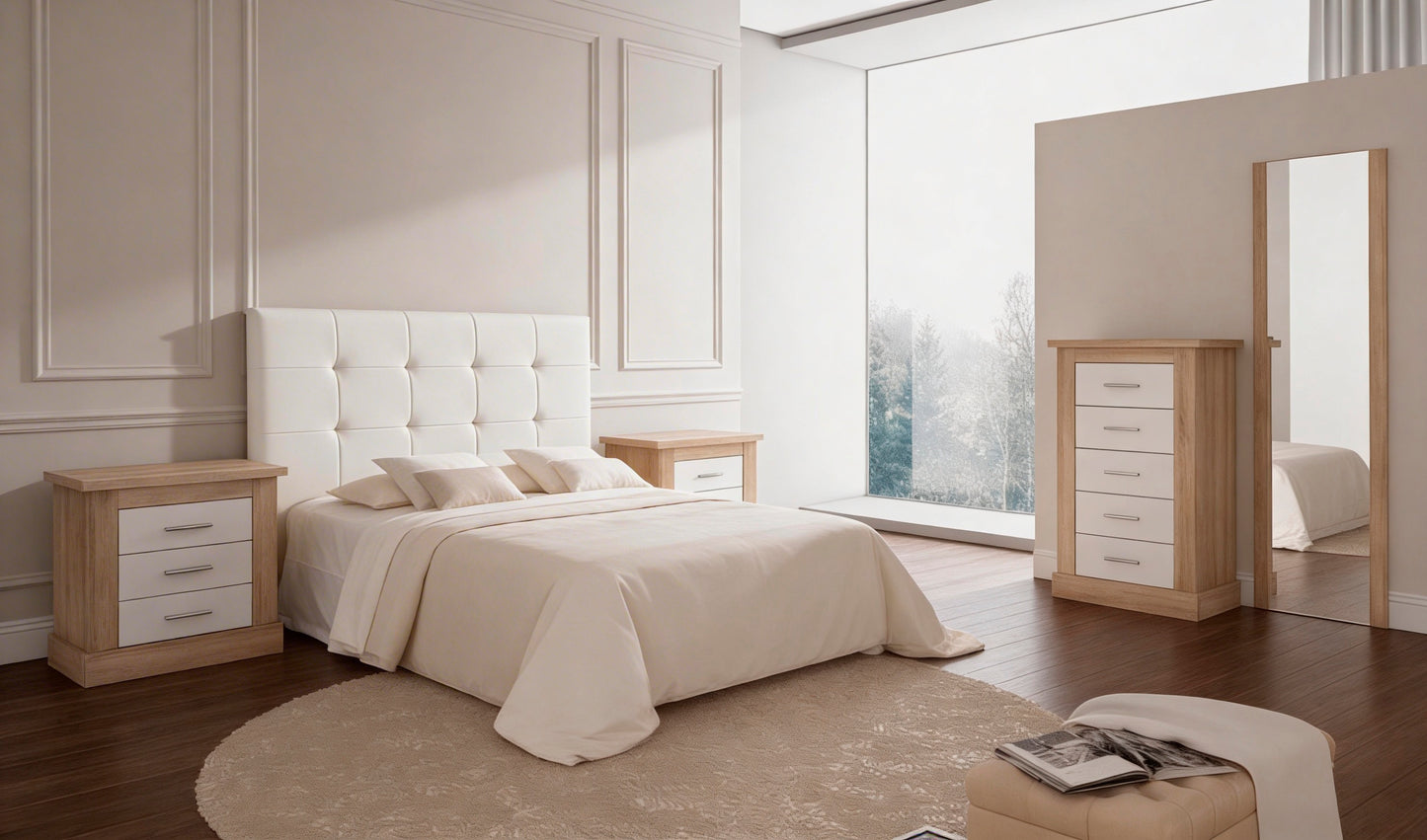 🛏️ DORMITORIO MATRIMONIO CHELLEN 03 · CABECERO TAPIZADO Y ELEGANCIA CONTEMPORÁNEA