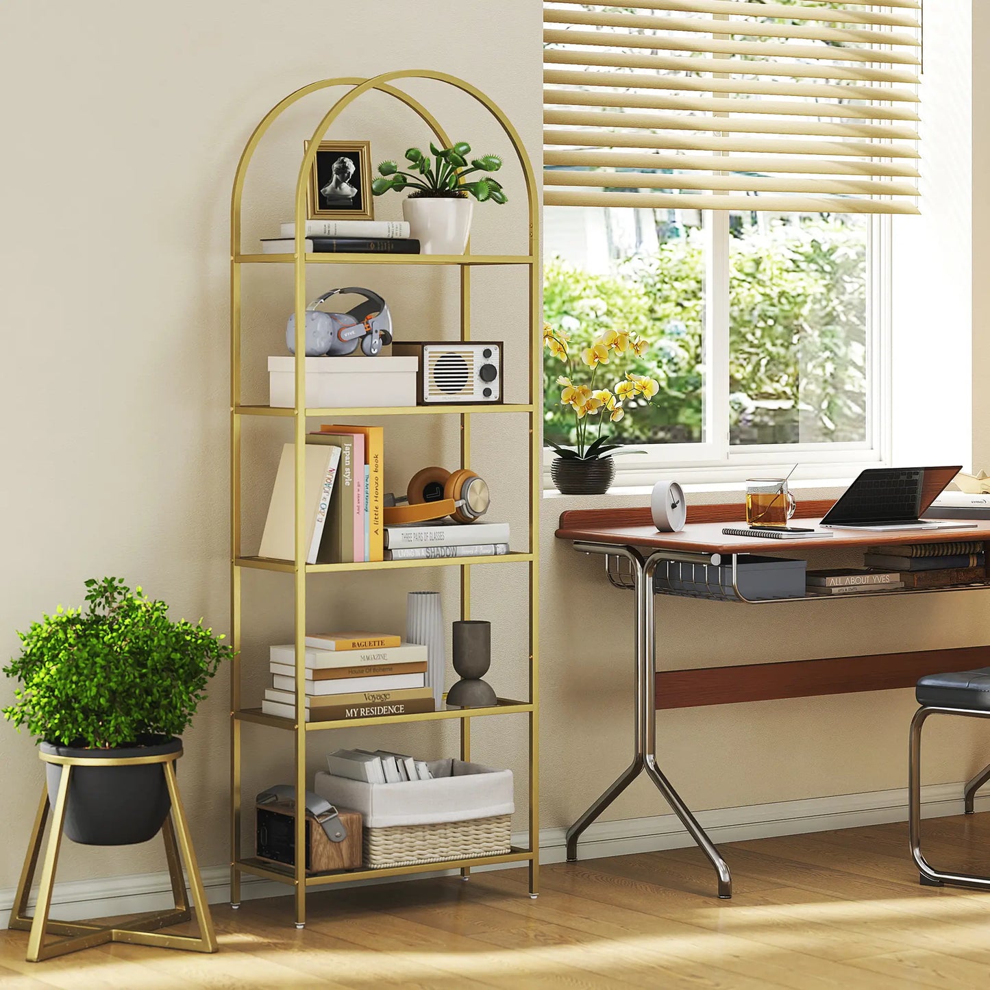 ✨ Librería Modelo AUREA – Elegancia en Cristal y Dorado