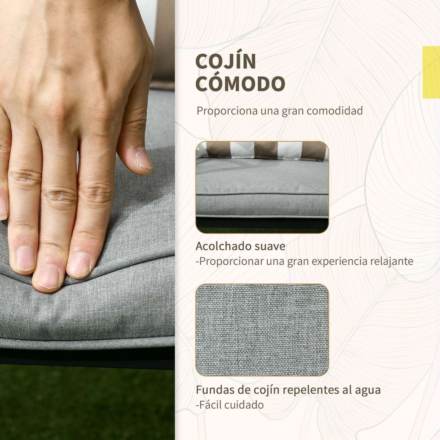 CONJUNTO DE JARDÍN RATÁN SINTÉTICO 2 SILLONES + MESA – MARRÓN image 10