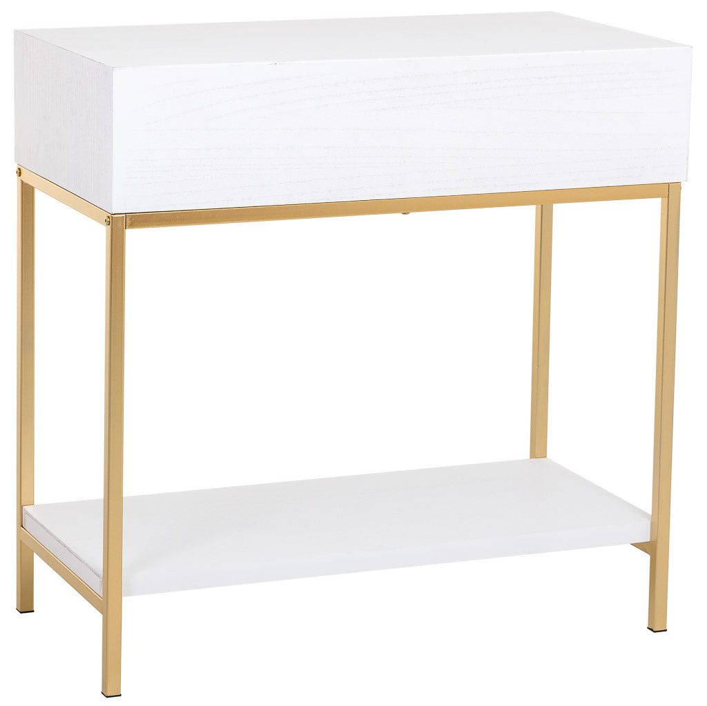 RECIBIDOR MARTA BLANCO CON 2 CAJONES DE MADERA Y METAL image 6