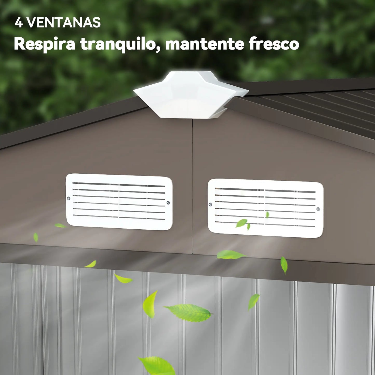 CASETA DE JARDÍN EXTERIOR DE ACERO 213×130×185 CM MARRÓN image 10