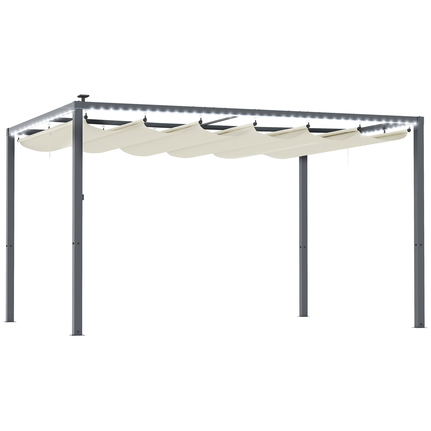 PÉRGOLA DE ALUMINIO SOLARYA 430 LED CON TECHO RETRÁCTIL Y LUCES SOLARES image 9