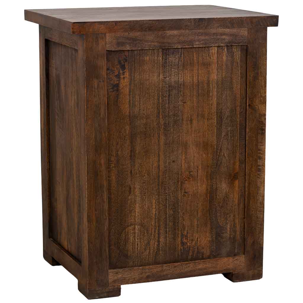 MESITA ÓXIDO ARTESANAL DE MADERA MACIZA CON 1 PUERTA Y 1 CAJÓN image 7