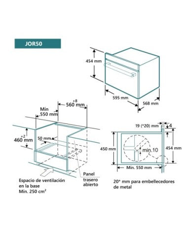 Horno Johnson 11 funciones 45 cm Cristal Negro image 2