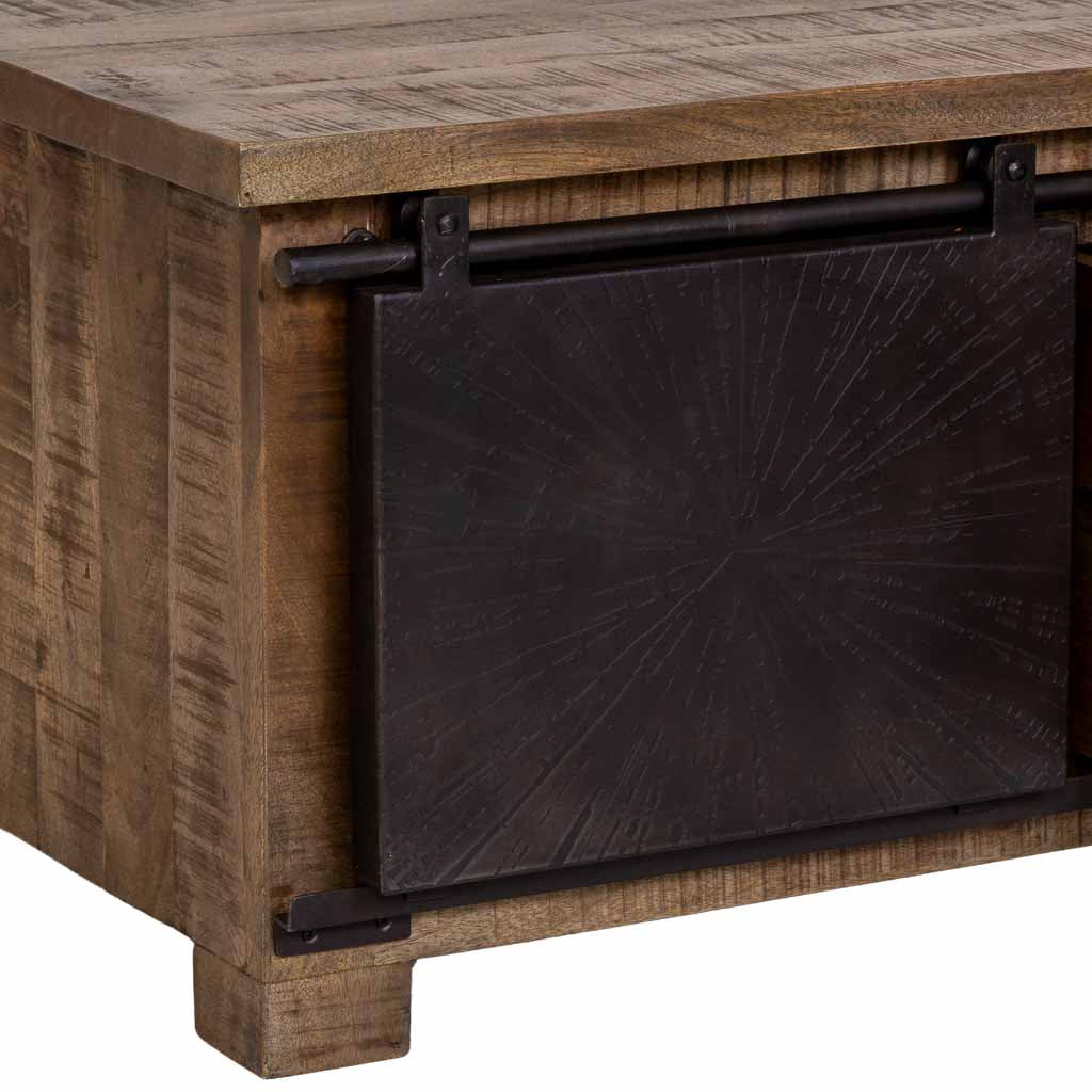 MESA DE CENTRO ÓXIDO ARTESANAL DE MADERA MACIZA image 8