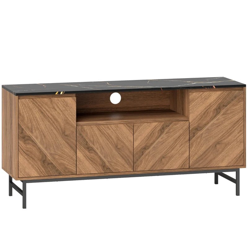 Mueble TV Nogal con Encimera Efecto Mármol image 6