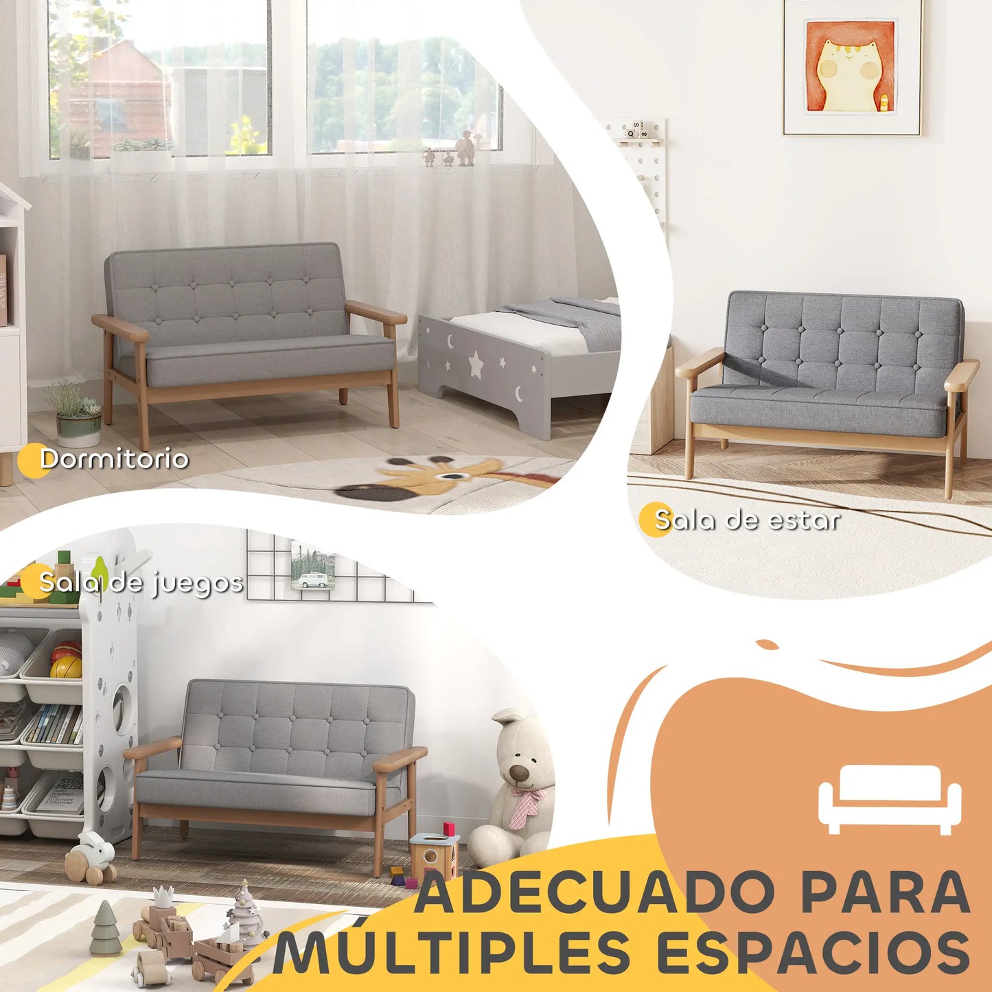 SOFÁ INFANTIL NUBE KIDS – SOFÁ PARA NIÑOS 2 PLAZAS image 8