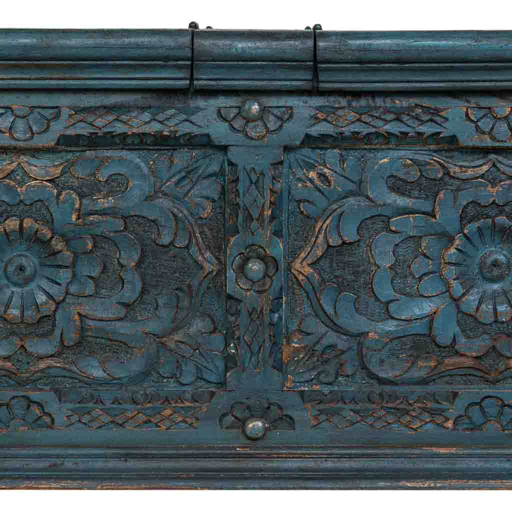 MESA DE CENTRO DALIAN ARTESANAL AZUL ENVEJECIDO image 7