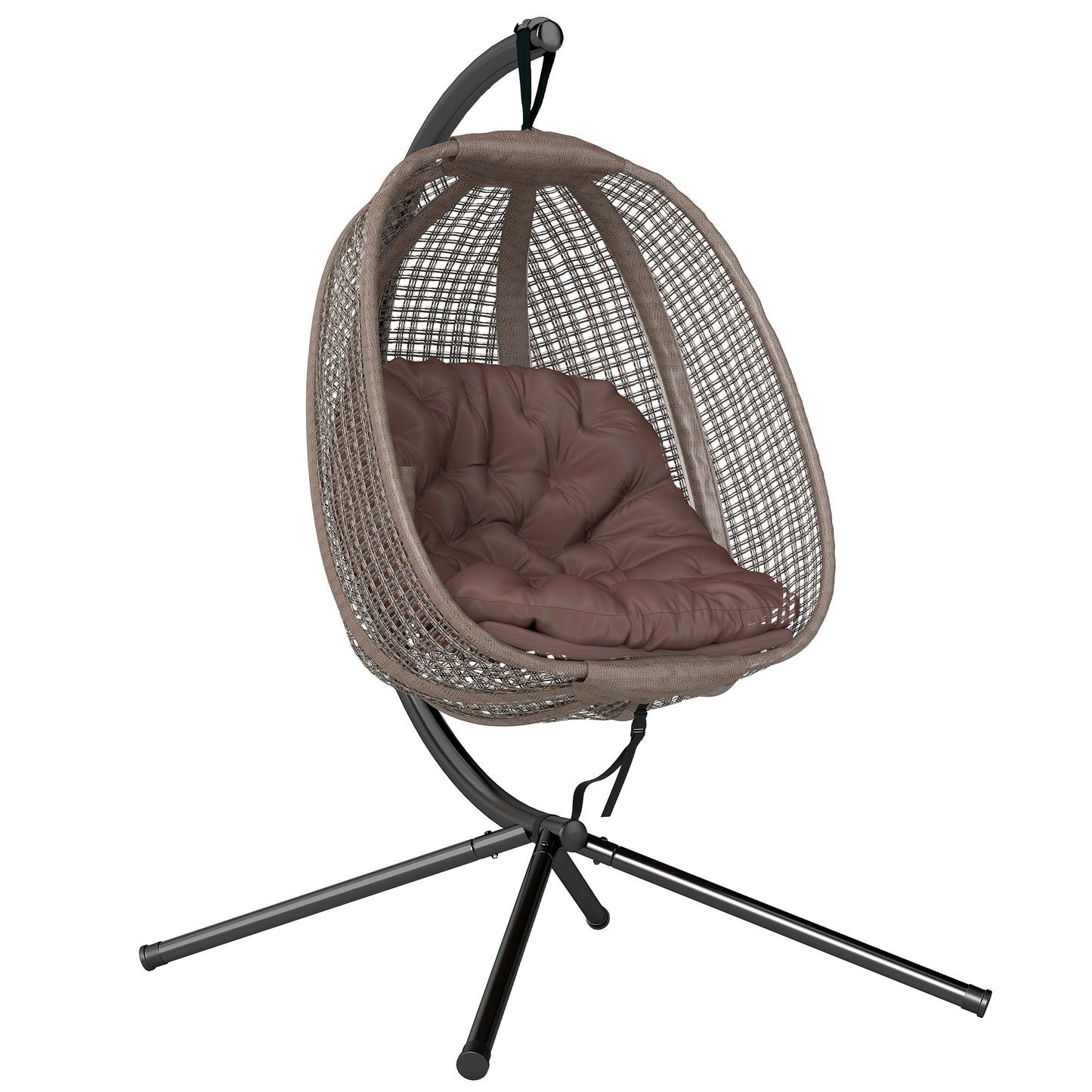 SILLÓN COLGANTE HUEVO RATÁN NIDO CAFÉ – MODELO ZENITH image 9