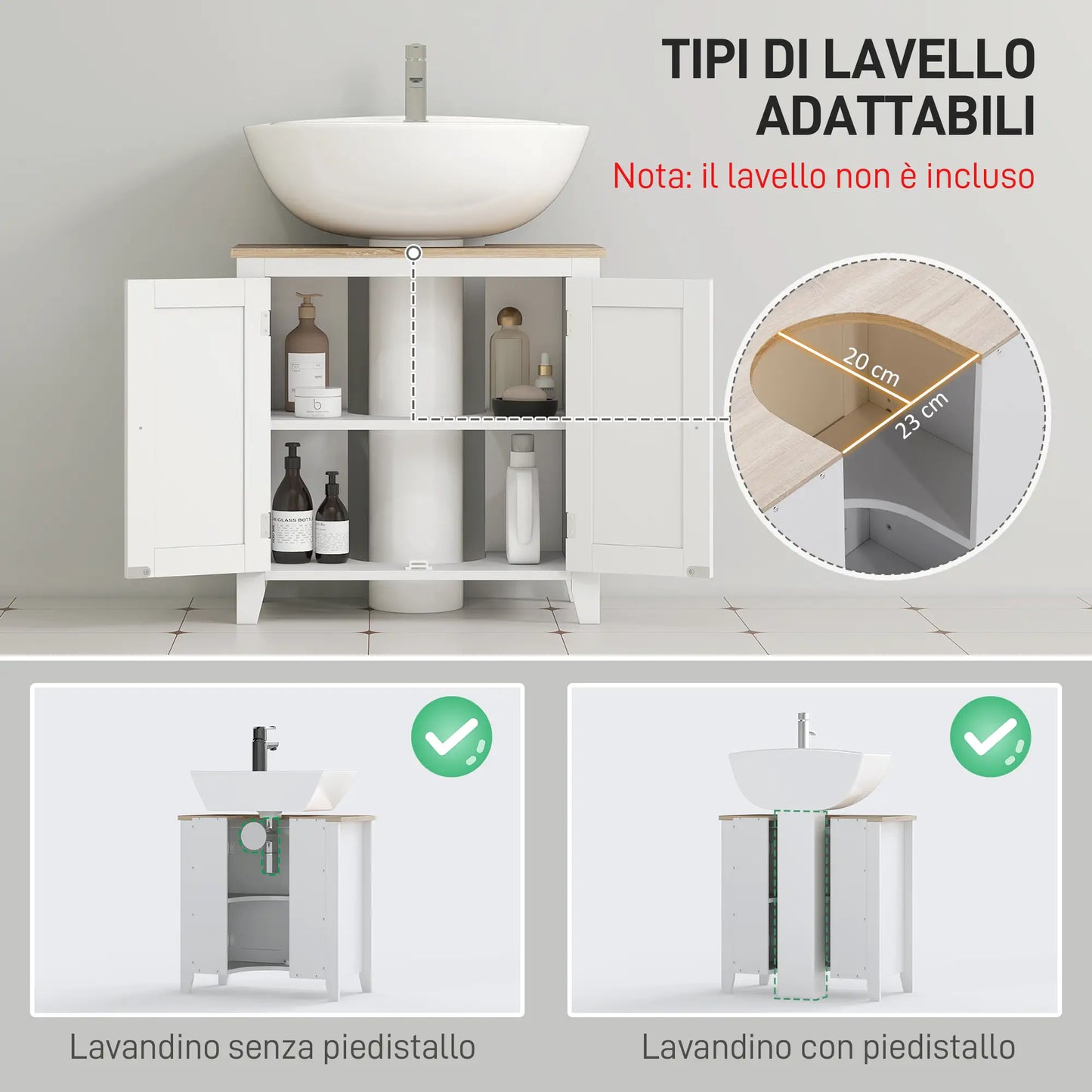 MUEBLE BAJO LAVABO AQUILA 60 BLANCO image 8