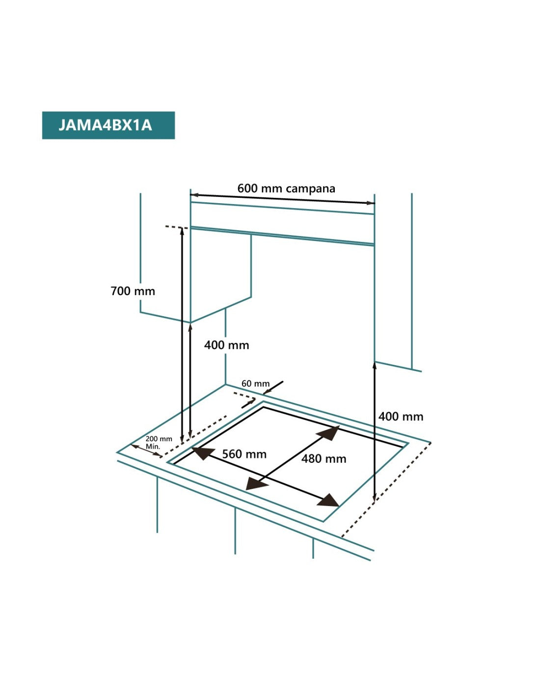 🔥 Encimera de Gas Johnson JAMA4BX1A Inox – 60 cm con 4 Fuegos