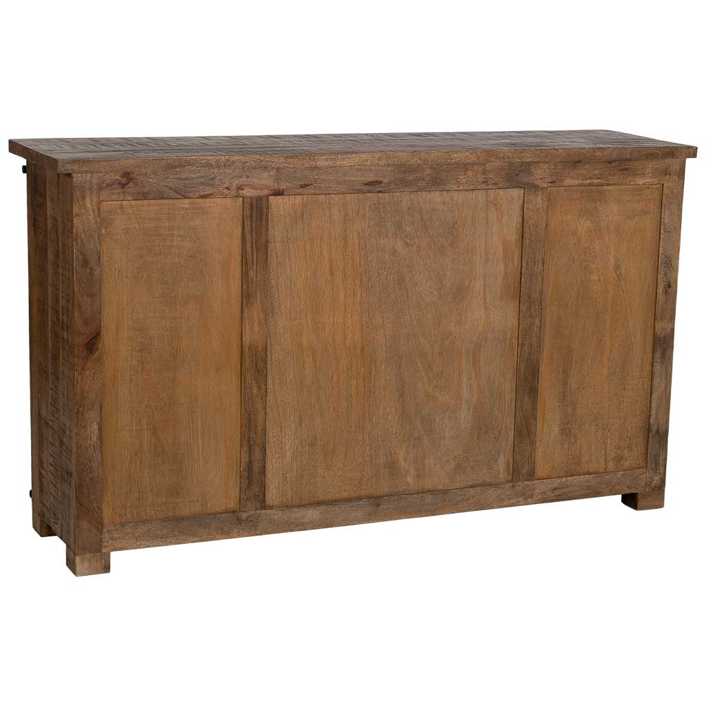 APARADOR ÓXIDO ARTESANAL DE MADERA MACIZA CON 2 PUERTAS CORREDERAS Y 6 CAJONES image 7