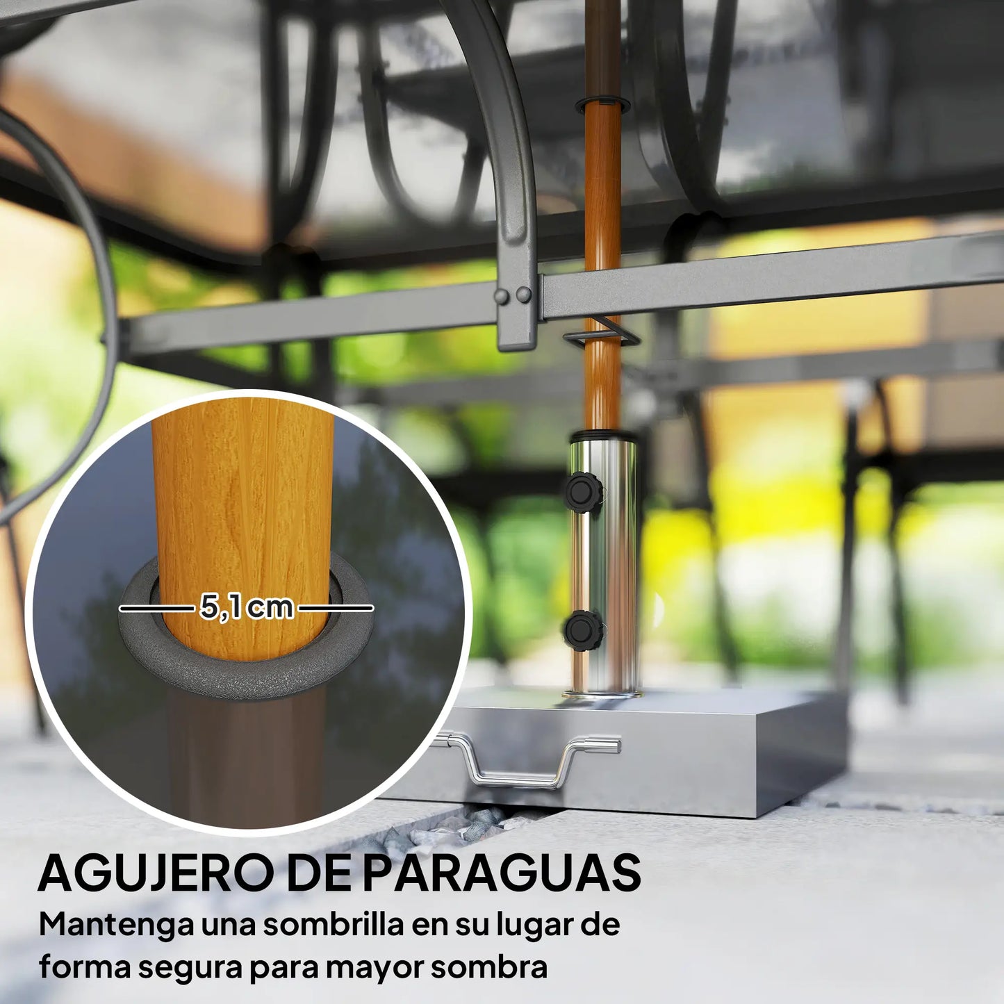 CONJUNTO DE JARDÍN OASIS DINING 7 PIEZAS – MESA Y 6 SILLAS PARA TERRAZA image 9