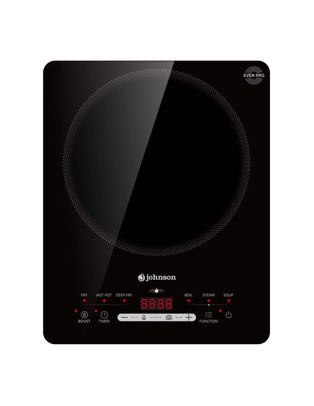 🔥 Placa de Inducción Portátil Johnson JINDU1FREE Cristal Negro – 28 cm con Booster