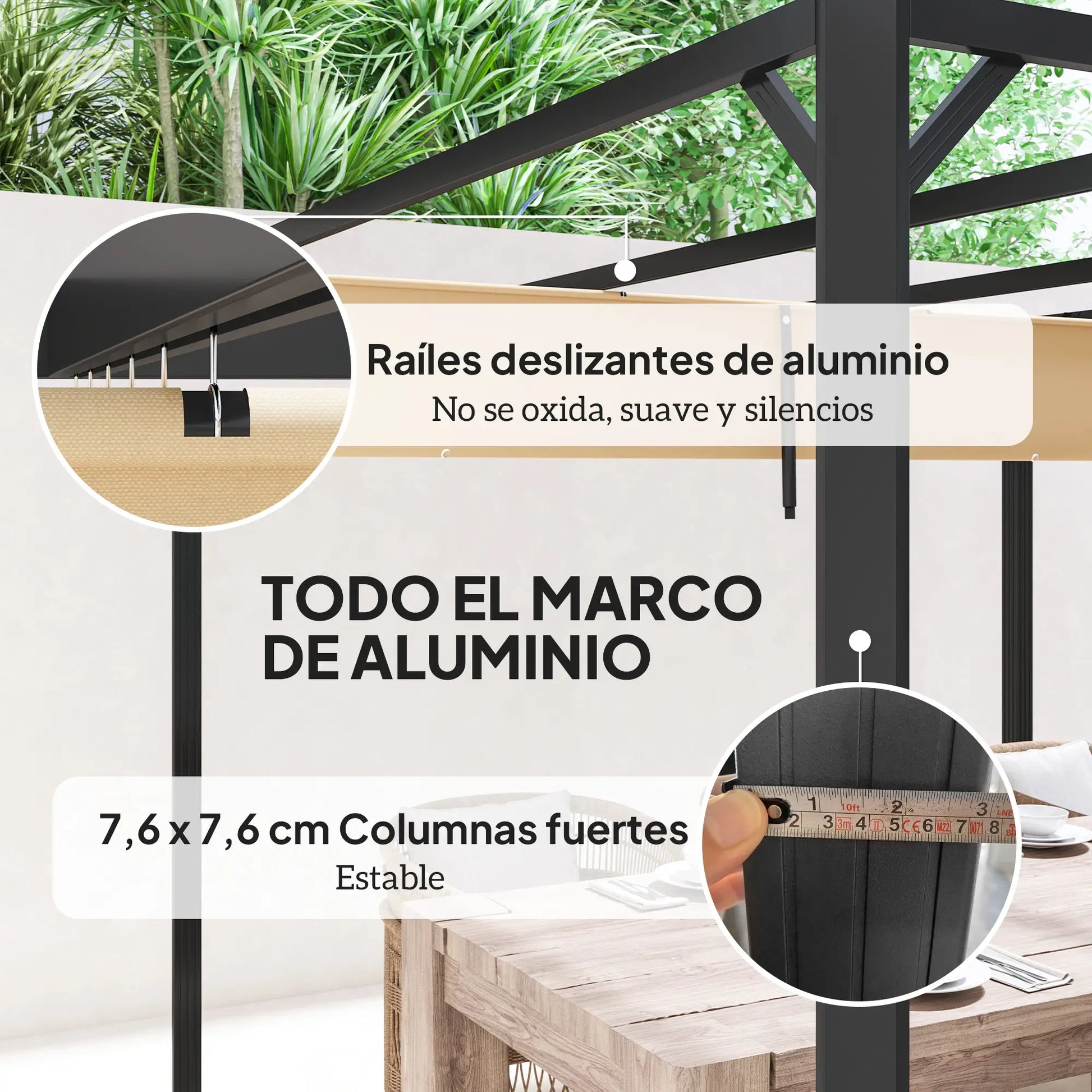 PÉRGOLA RETRÁCTIL DE ALUMINIO SAHARA FLEX 3X3 image 6