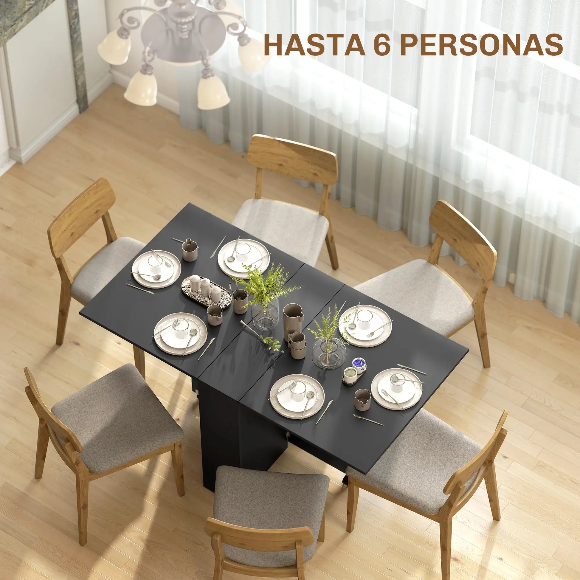 MESA DE COCINA PLEGABLE CON RUEDAS Y ALAS ABATIBLES 140 CM image 5