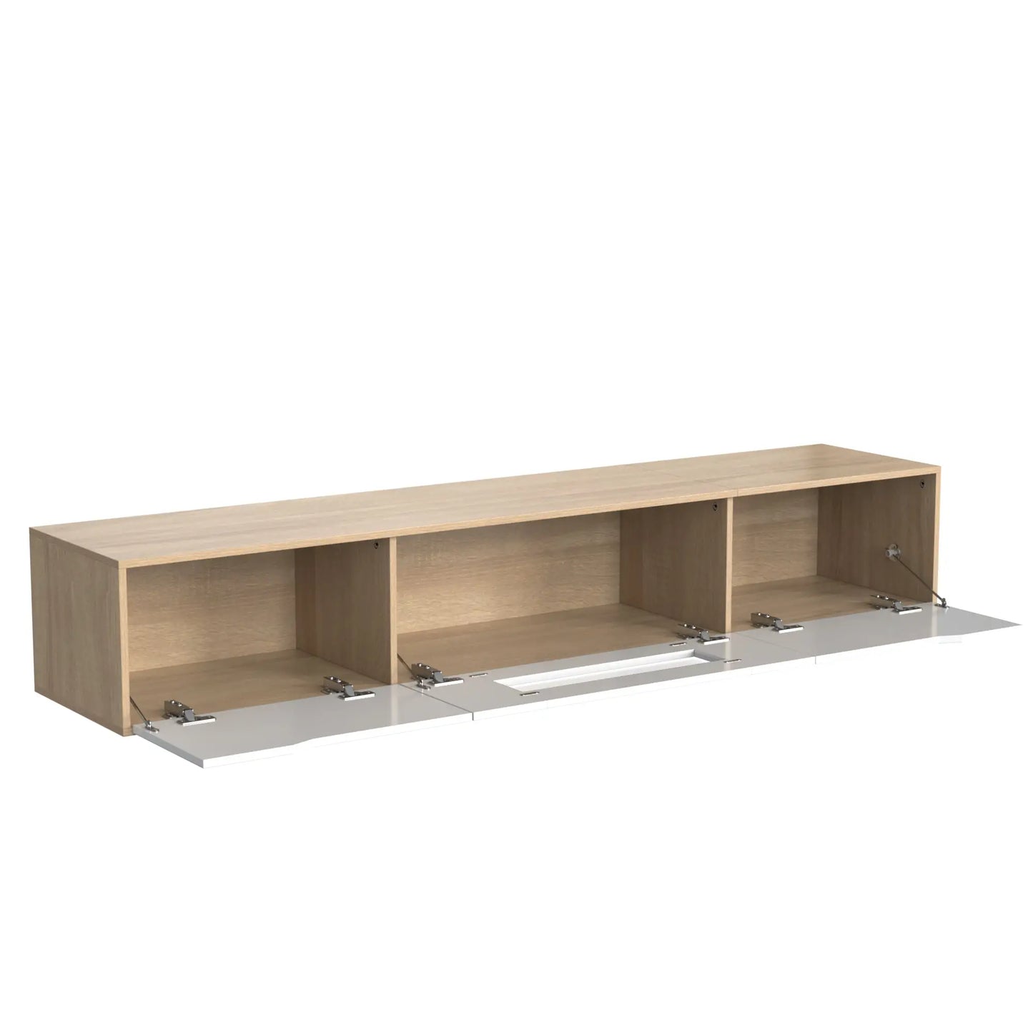 MUEBLE TV MODERNO BLANCO BRILLO & MADERA 180 CM image 7