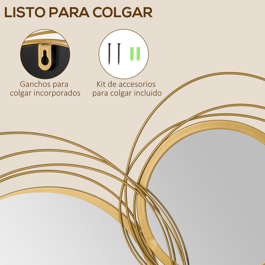 DECORACIÓN METÁLICA ESPEJOS ORBIT GOLD image 0