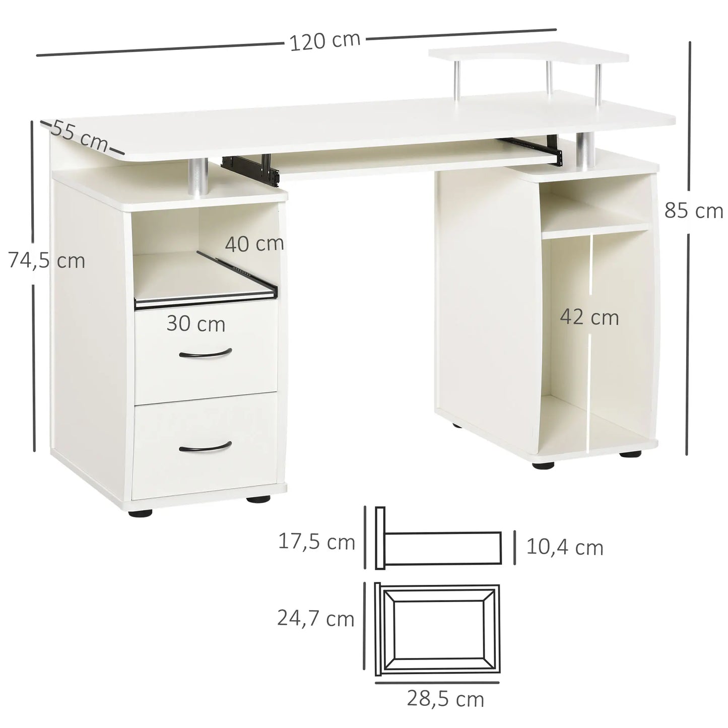 ESCRITORIO MULTIFUNCIÓN NOVA DESK CON ESTANTERÍAS Y CAJONES 120 CM image 1