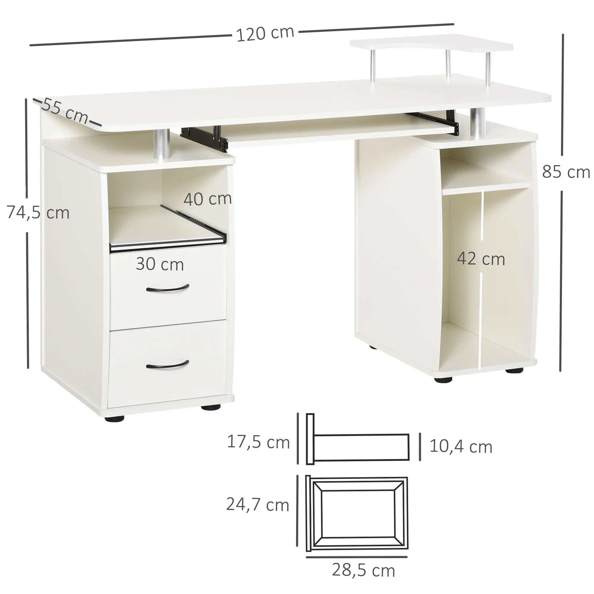 ESCRITORIO MULTIFUNCIÓN NOVA DESK CON ESTANTERÍAS Y CAJONES 120 CM image 1