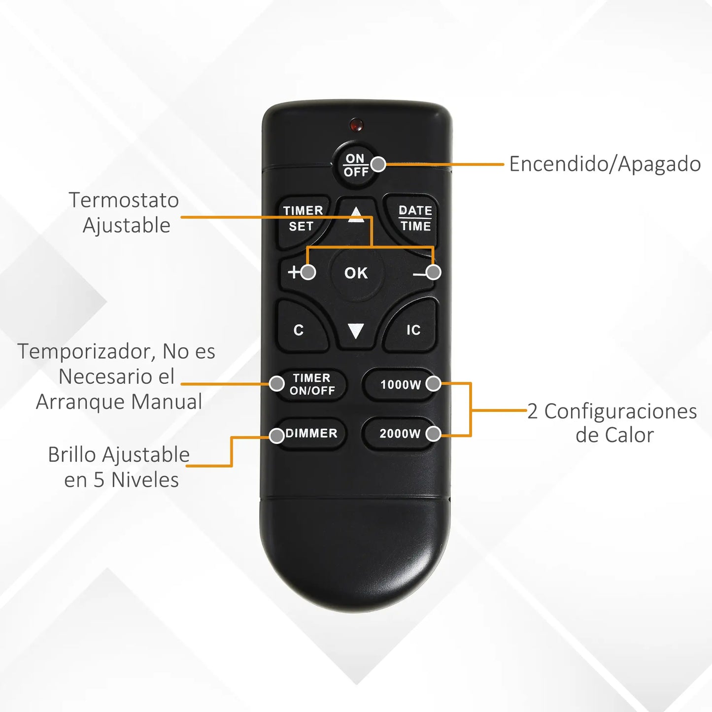 CHIMENEA ELÉCTRICA WHITESENSE DELUXE 2000W 102 CM image 7