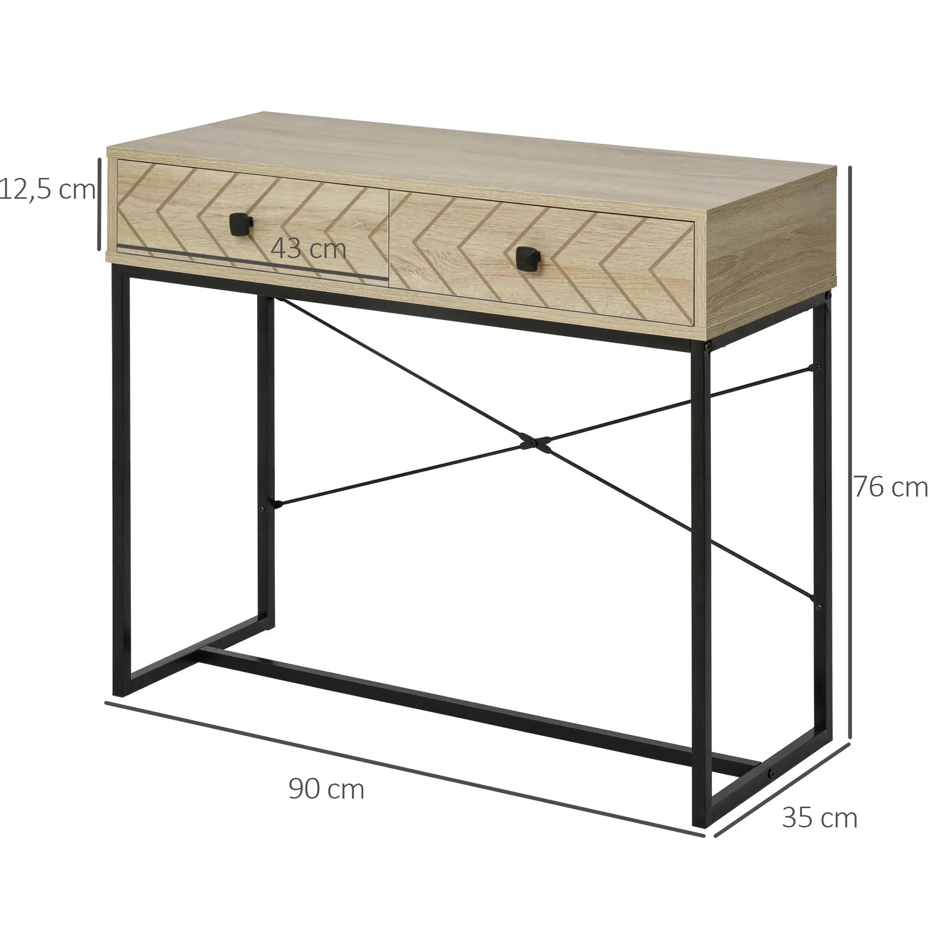 CONSOLA NATURAL METAL “ZIGZAG RETRO DOUBLE DRAWER” image 9