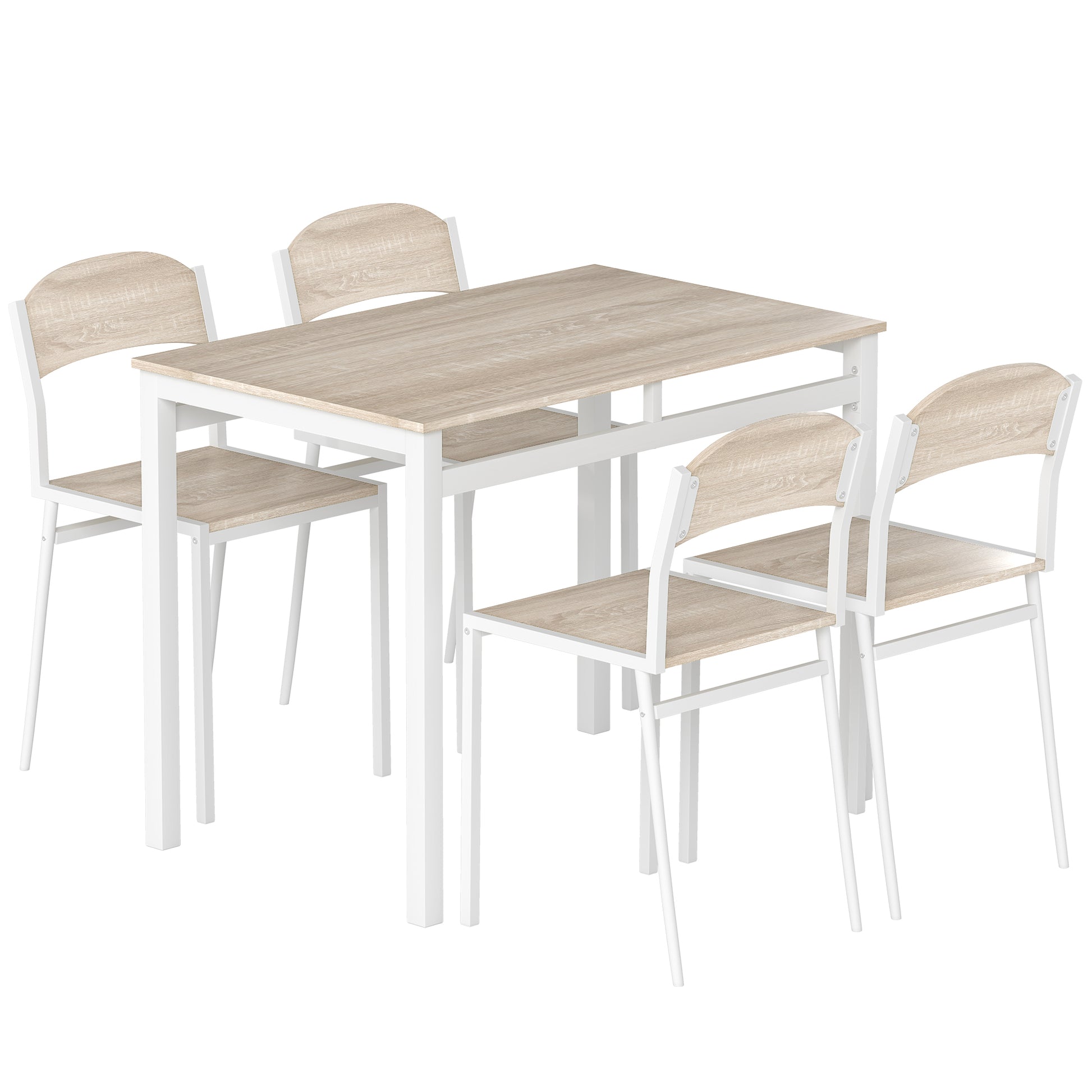 JUEGO DE MESA Y 4 SILLAS DE COMEDOR ESTILO MODERNO BLANCO – MODELO NORDIC image 4