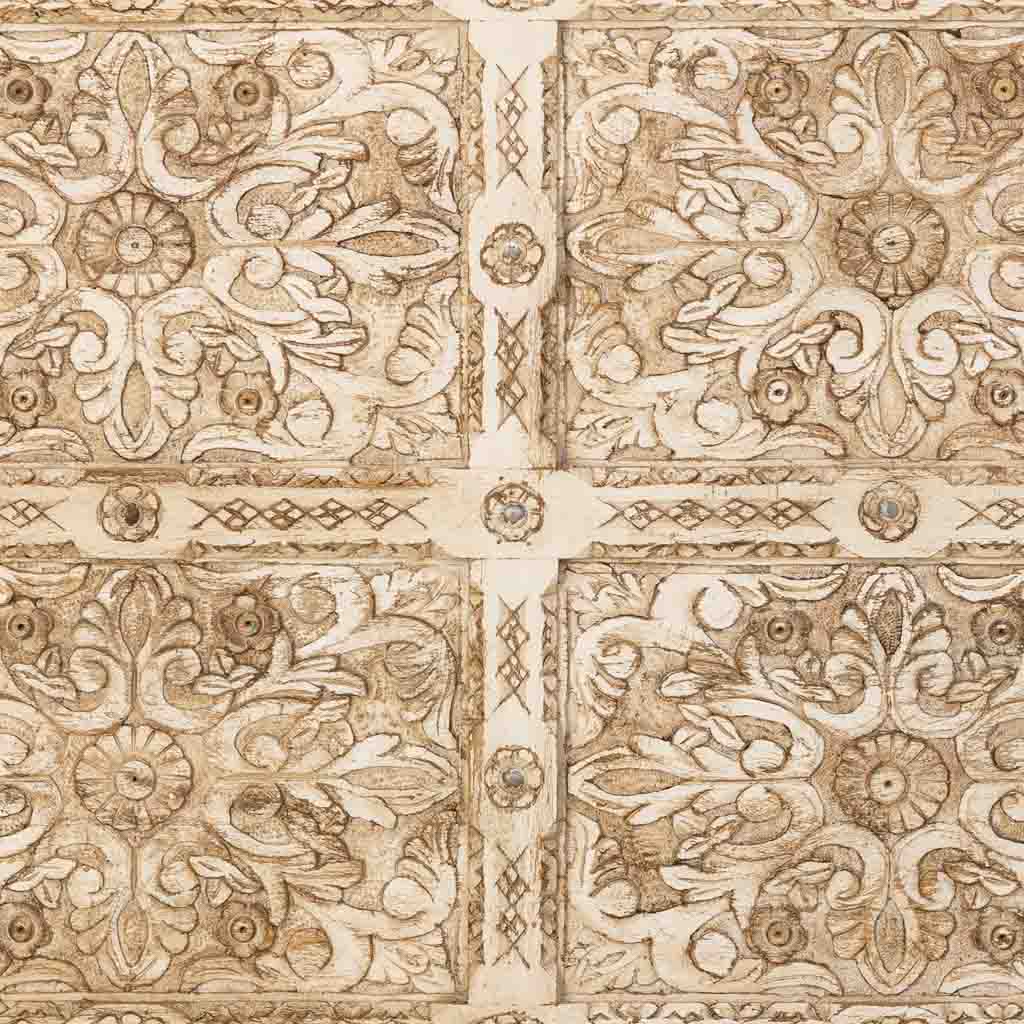 CABECERO DALIAN ARTESANAL BLANCO DE MADERA MACIZA image 5