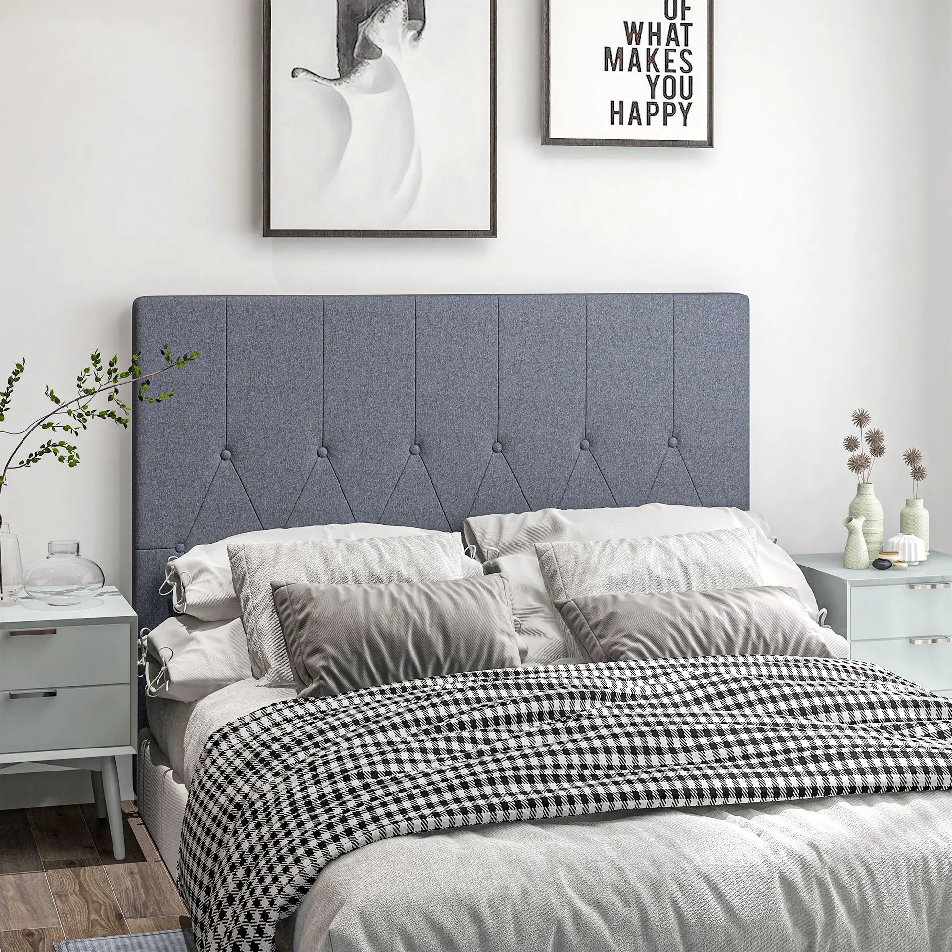 CABECERO DE CAMA LINO GRIS 160 CM MODELO HELENA image 0