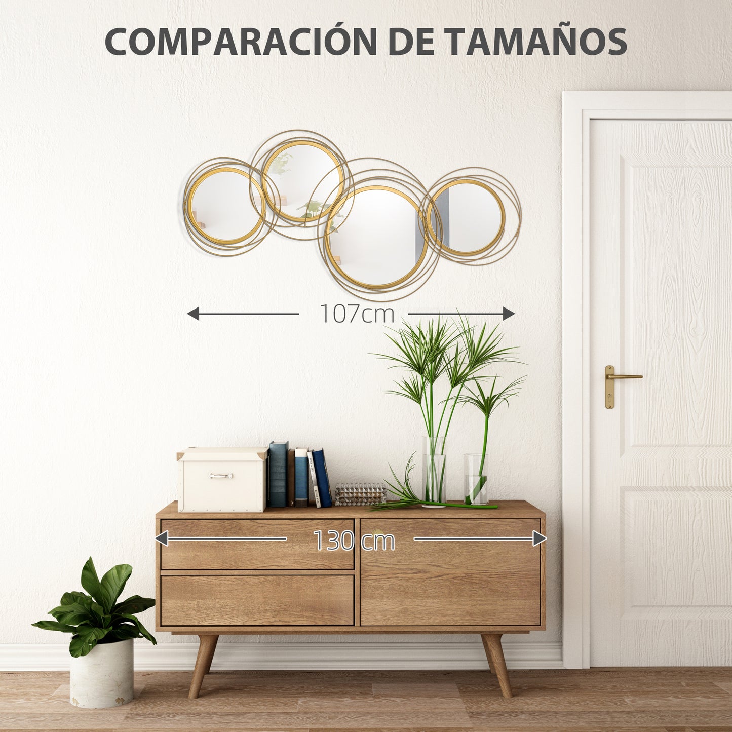 DECORACIÓN METÁLICA ESPEJOS ORBIT GOLD image 2
