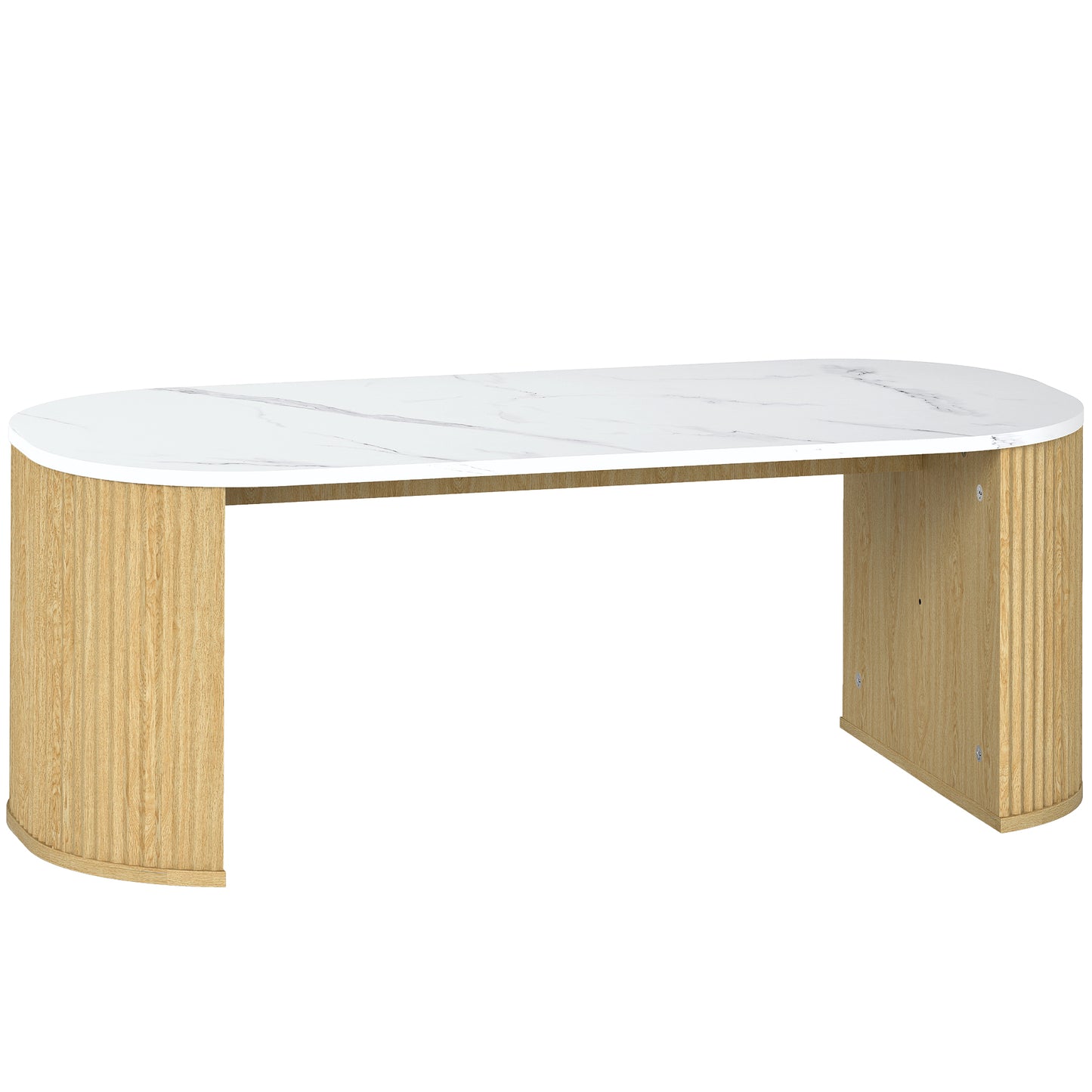 Mesa Ovalada Mármol Blanco image 5