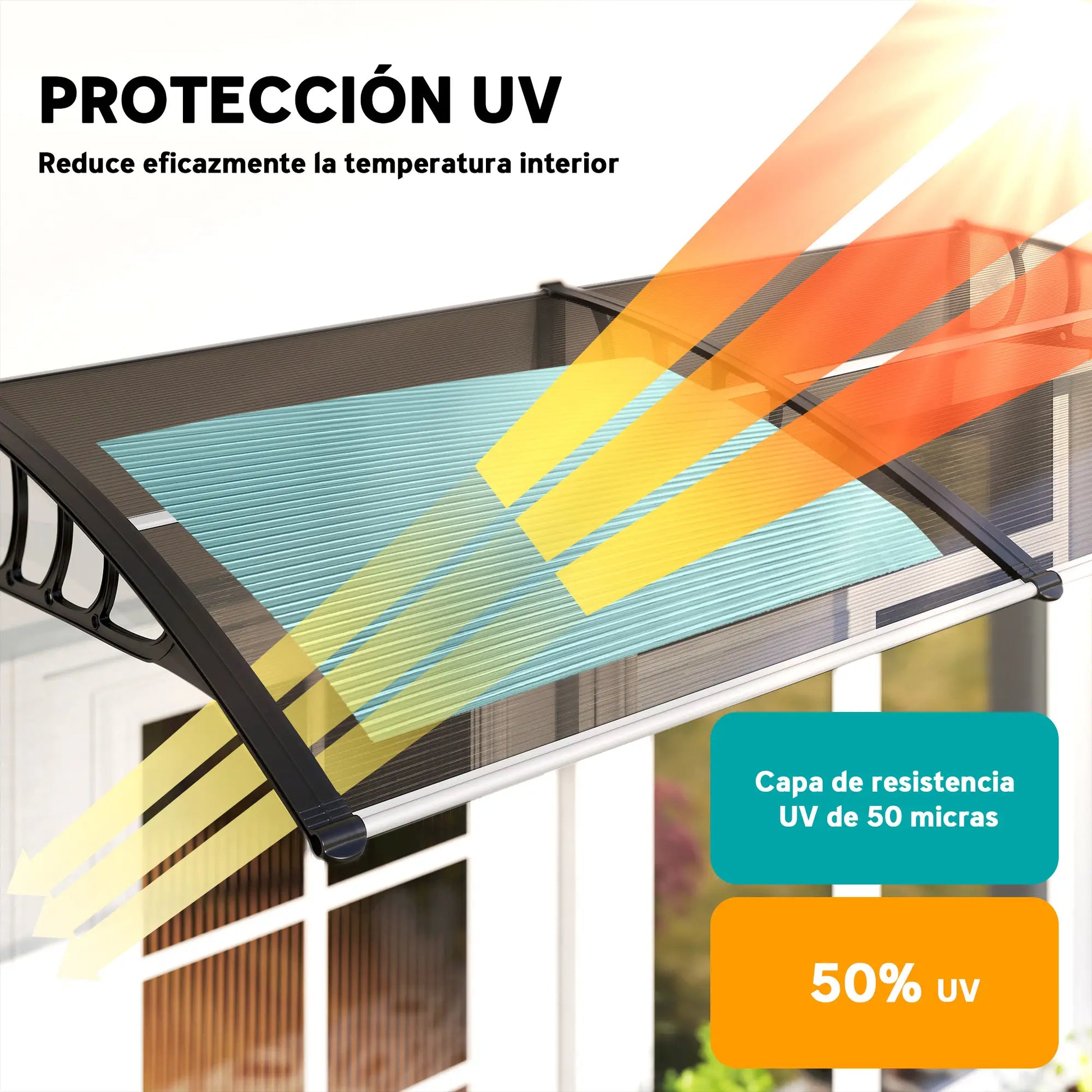 MARQUESINA EXTERIOR CURVA AURELIA 200 PARA PUERTAS Y VENTANAS image 8