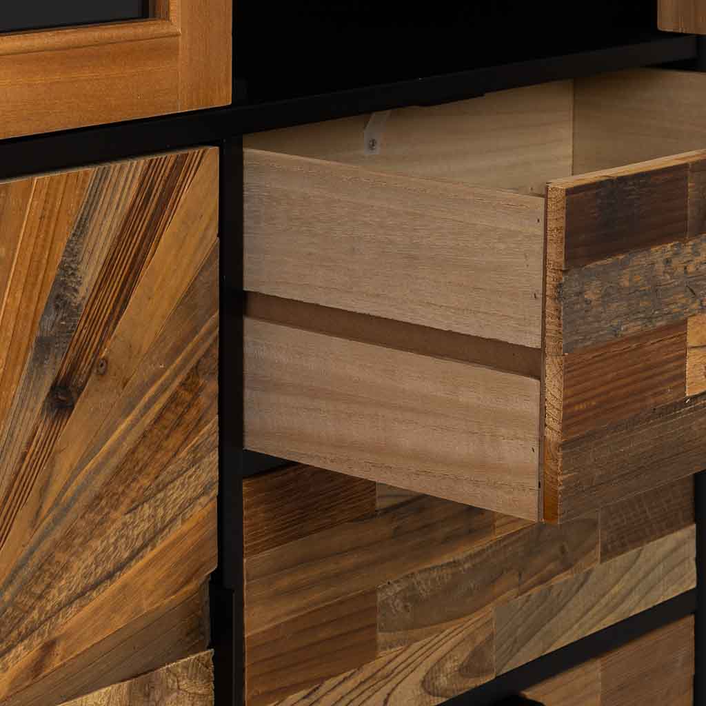 VITRINA TAKI DE MADERA RECUPERADA NEGRA image 5