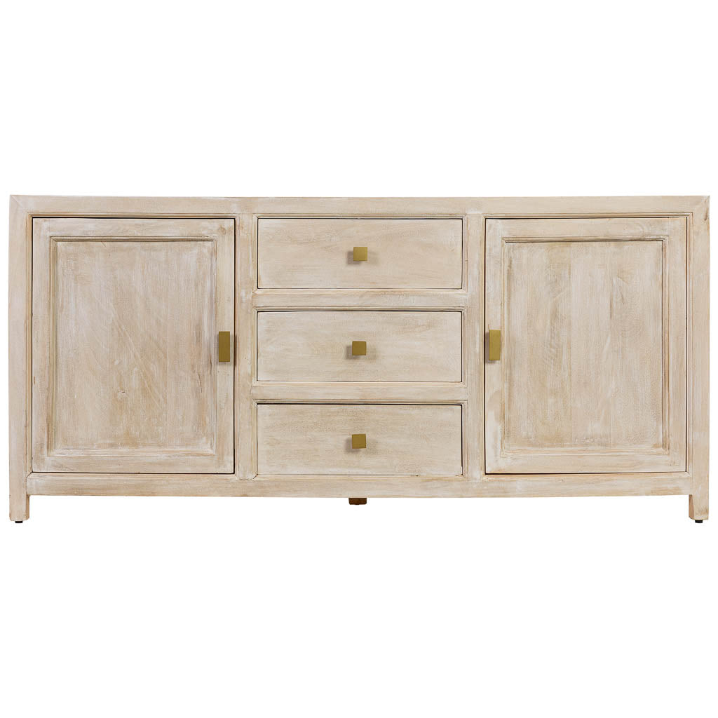 APARADOR ALMA DE MADERA BLANCA 3 CAJONES + 2 PUERTAS image 6