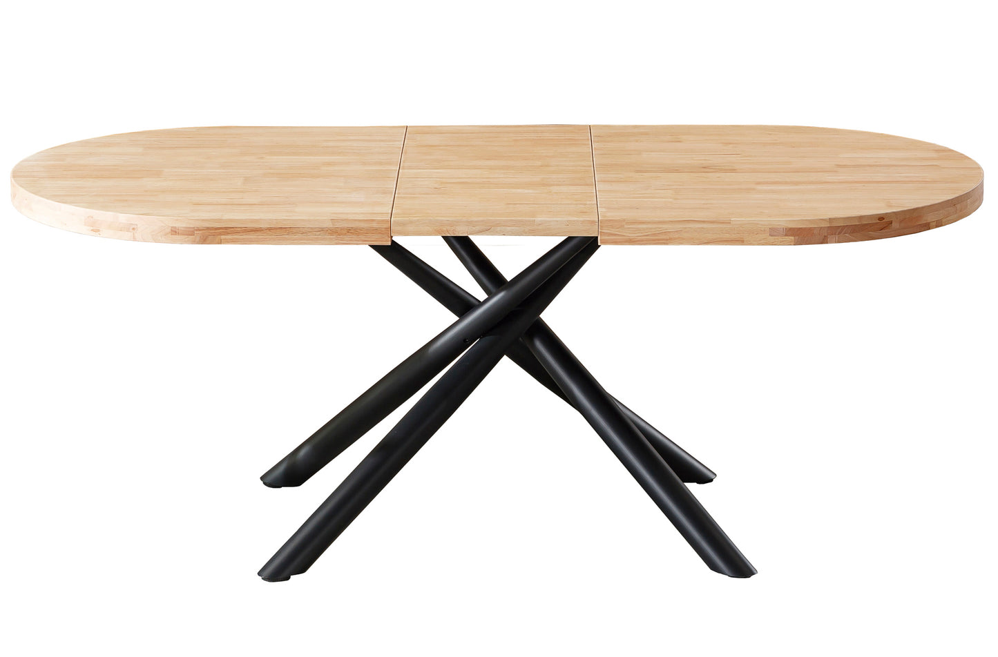 🍽️ Mesa de Comedor Extensible Senda Oval – Roble Nordish o Honey con Patas Metálicas Negras (160-200-240 cm)