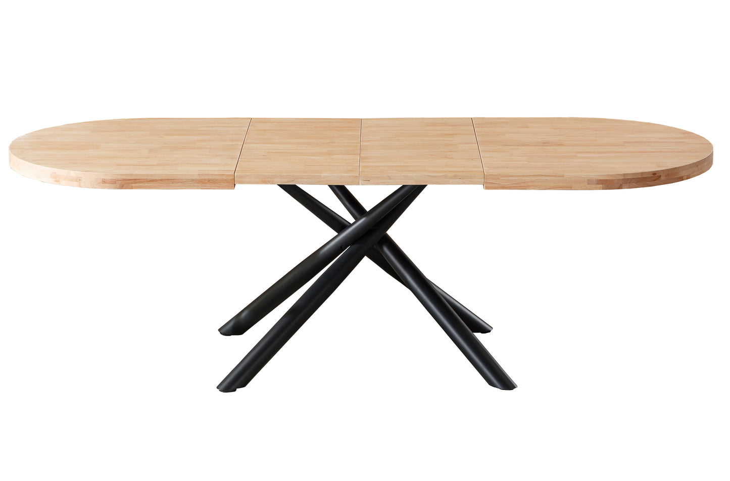🍽️ Mesa de Comedor Extensible Senda Oval – Roble Nordish o Honey con Patas Metálicas Negras (160-200-240 cm)